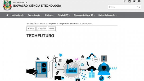 Reprodução da capa do site do TechFuturo